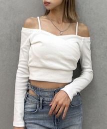 GYDA | カシュクールデザインオフショルトップス(Tシャツ/カットソー)