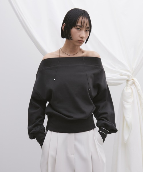 Aunt Marie's(アントマリーズ)の「ボリュームスリーブオフショルダースウェット(スウェット・レディース・チャコールグレー/グレー・FREE)」の19枚目の写真