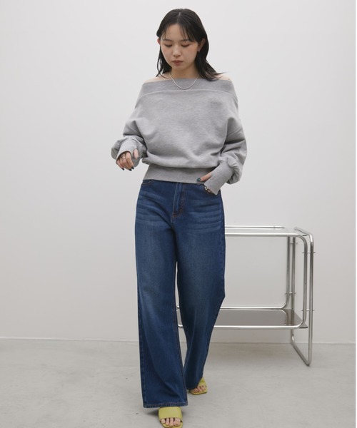 Aunt Marie's(アントマリーズ)の「ボリュームスリーブオフショルダースウェット(スウェット・レディース・チャコールグレー/グレー・FREE)」の16枚目の写真