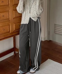 ラインスウエットパンツ 裏起毛 トラックパンツ スウェット パンツ ラインパンツ ドロスト ウエストゴム 秋服 冬服