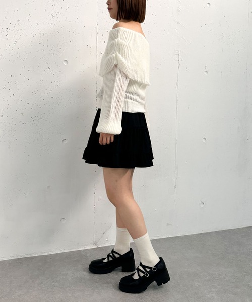 archives（アルシーヴ）の「【25ss】２ｗａｙティアードミニスカート（スカート・レディース・オフホワイト/ブラック・MEDIUM）」の17枚目の写真