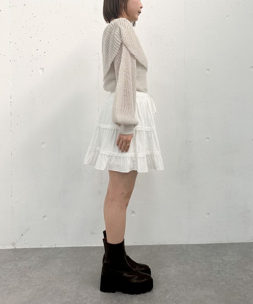 archives（アルシーヴ）の「【25ss】２ｗａｙティアードミニスカート（スカート・レディース・オフホワイト/ブラック・MEDIUM）」の20枚目の写真