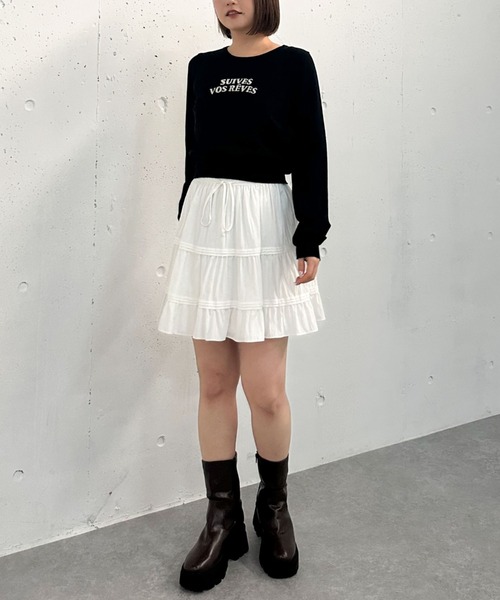 archives（アルシーヴ）の「【25ss】２ｗａｙティアードミニスカート（スカート・レディース・オフホワイト/ブラック・MEDIUM）」の8枚目の写真