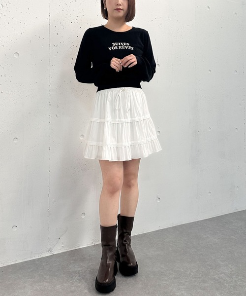 archives（アルシーヴ）の「【25ss】２ｗａｙティアードミニスカート（スカート・レディース・オフホワイト/ブラック・MEDIUM）」の9枚目の写真