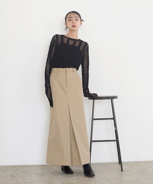【ケイティさま専用ページ】linen＊ボックスタックロングスカート ケイティさま専用ページ】linen＊ボックスタックロングスカート
