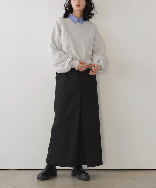 【ケイティさま専用ページ】linen＊ボックスタックロングスカート セール】ボックスタックロングスカート（スカート）｜LIAN