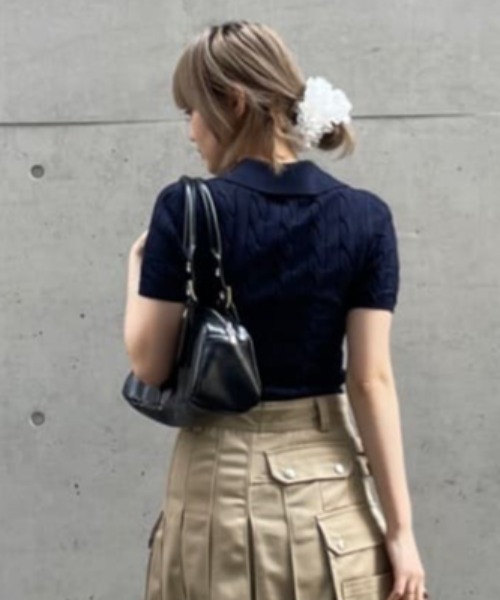 SLY（スライ）の「SATIN RIBBON CHOUCHOU サテン リボン シュシュ（シュシュ・レディース・ブラック/ホワイト・FREE）」の14枚目の写真