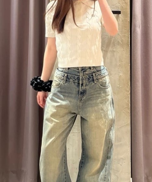 SLY（スライ）の「SATIN RIBBON CHOUCHOU サテン リボン シュシュ（シュシュ・レディース・ブラック/ホワイト・FREE）」の15枚目の写真