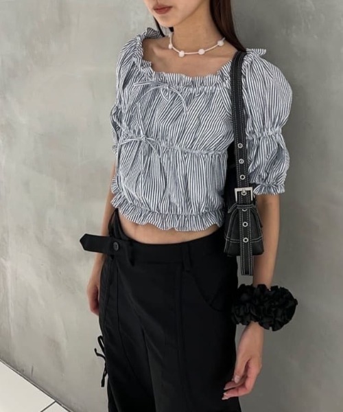 SLY（スライ）の「SATIN RIBBON CHOUCHOU サテン リボン シュシュ（シュシュ・レディース・ブラック/ホワイト・FREE）」の17枚目の写真