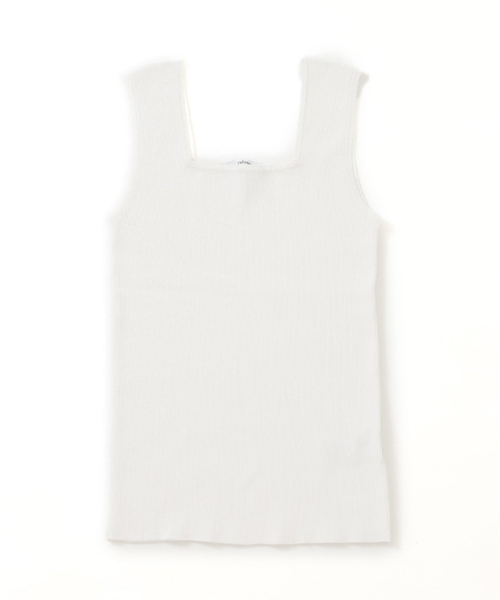 JOURNAL STANDARD relume（ジャーナルスタンダード　レリューム）の「《追加》Vis/Polyスクエアネックリブタンクトップ（タンクトップ・レディース・ホワイト/ブラック/ブラウン/ベージュ系その他・FREE）」の8枚目の写真