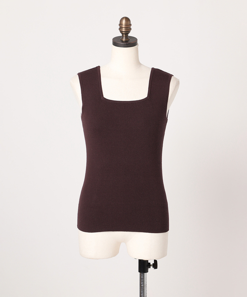 JOURNAL STANDARD relume（ジャーナルスタンダード　レリューム）の「《追加》Vis/Polyスクエアネックリブタンクトップ（タンクトップ・レディース・ホワイト/ブラック/ブラウン/ベージュ系その他・FREE）」の7枚目の写真