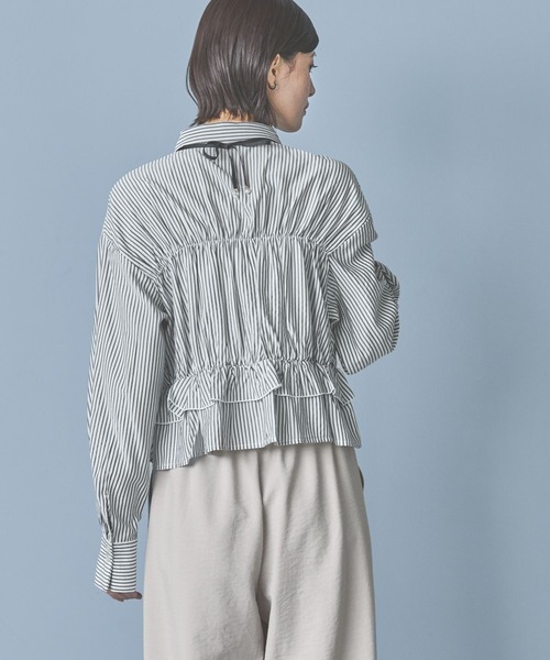 LAKOLE(ラコレ)の「ストライプフリルシャツ / 292594(シャツ/ブラウス・レディース・イエロー/グレー/ピンク/サックスブルー・LARGE/MEDIUM)」の10枚目の写真