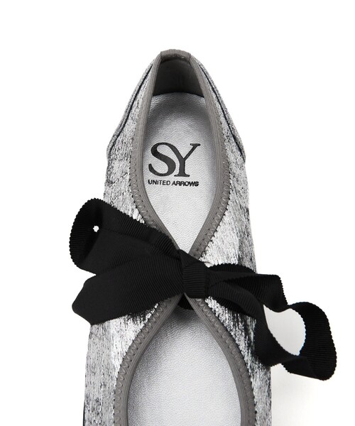 SY UNITED ARROWS（シーユナイテッドアローズ）の「＜SY＞リボンソフト フラット20●↑（バレエシューズ・レディース・ブラック/シルバー/ピンク/ライトピンク/ライラック/ゴールド・23.5cm/25cm/24.5cm/24cm/23cm/22.5cm）」の7枚目の写真