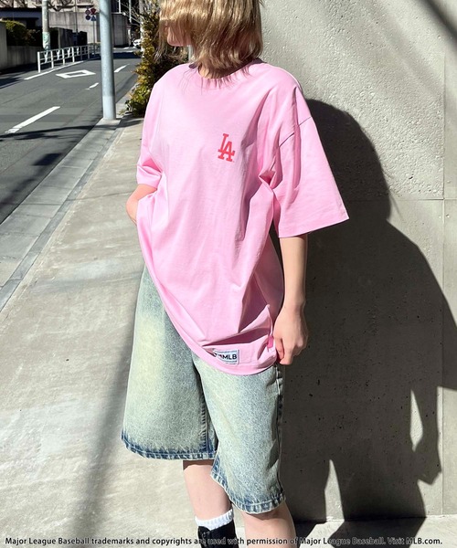 tシャツ 「平野莉玖コラボ」「MLB」photoTシャツ レディース メンズ 平野莉玖コラボ】【MLB】photoTシャツ BACK TO THE FIELD