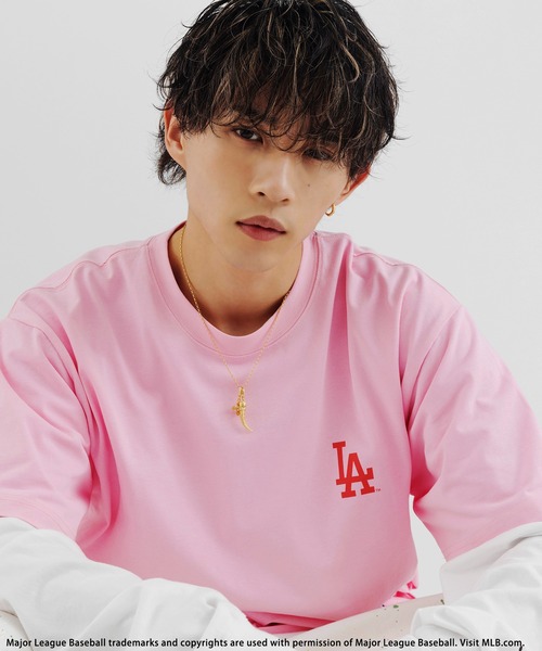 tシャツ 「平野莉玖コラボ」「MLB」photoTシャツ レディース メンズ 平野莉玖コラボ】【MLB】photoTシャツ BACK TO THE FIELD