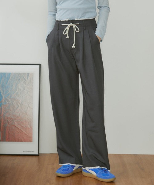 MERLOT(メルロー)の「ダブルウエストカットオフイージースラックス(スラックス・レディース・チャコールグレー/ブラック/ネイビー・FREE)」の18枚目の写真