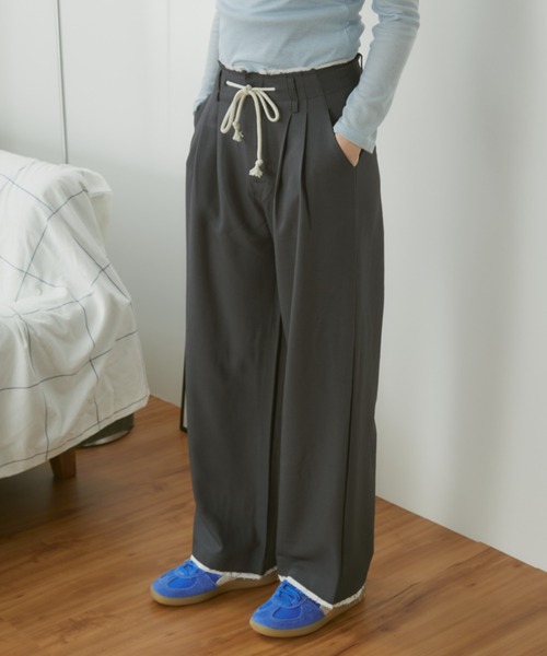 MERLOT(メルロー)の「ダブルウエストカットオフイージースラックス(スラックス・レディース・チャコールグレー/ブラック/ネイビー・FREE)」の19枚目の写真