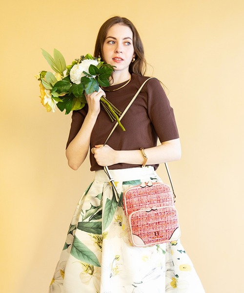 U（ユー）の「ムルティ ポッシュ ツイードショルダーバッグ（ショルダーバッグ・レディース・アイボリー/ピンク系その他/ゴールド系その他・FREE）」の2枚目の写真