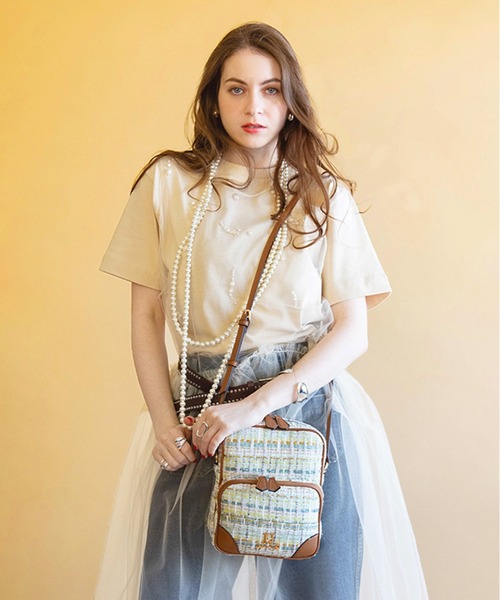 U（ユー）の「ムルティ ポッシュ ツイードショルダーバッグ（ショルダーバッグ・レディース・アイボリー/ピンク系その他/ゴールド系その他・FREE）」の3枚目の写真