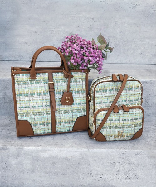 U（ユー）の「ムルティ ポッシュ ツイードショルダーバッグ（ショルダーバッグ・レディース・アイボリー/ピンク系その他/ゴールド系その他・FREE）」の4枚目の写真