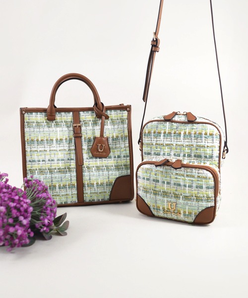 U（ユー）の「ムルティ ポッシュ ツイードショルダーバッグ（ショルダーバッグ・レディース・アイボリー/ピンク系その他/ゴールド系その他・FREE）」の7枚目の写真