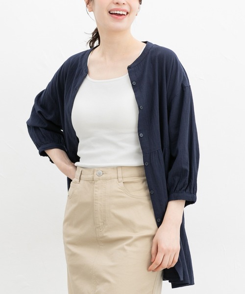 Honeys（ハニーズ）の「【ＵＶカット・吸水速乾】カップ付スクエアタンクトップ（タンクトップ・レディース・モカ/サックスブルー/ブラック/オフホワイト/ベージュ系その他・L/LL/M/S）」の7枚目の写真