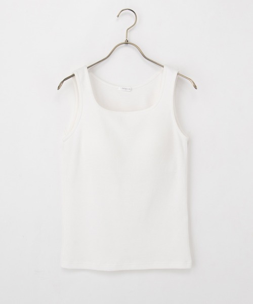 Honeys（ハニーズ）の「【ＵＶカット・吸水速乾】カップ付スクエアタンクトップ（タンクトップ・レディース・モカ/サックスブルー/ブラック/オフホワイト/ベージュ系その他・L/LL/M/S）」の9枚目の写真