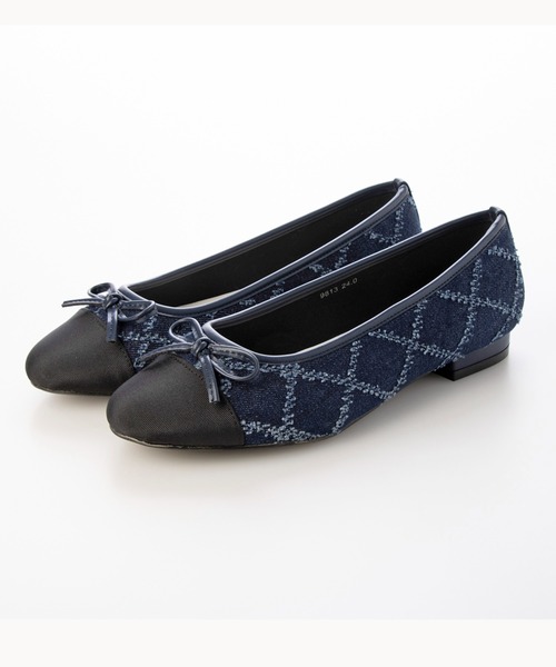 Fin（フィン）の「トゥキャップバレエシューズ【低反発スポンジ入り】（バレエシューズ・レディース・ブラック/ベージュ/ネイビー・25cm/24.5cm/24cm/23.5cm/23cm/22.5cm）」の5枚目の写真