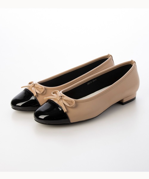 Fin（フィン）の「トゥキャップバレエシューズ【低反発スポンジ入り】（バレエシューズ・レディース・ブラック/ベージュ/ネイビー・25cm/24.5cm/24cm/23.5cm/23cm/22.5cm）」の6枚目の写真