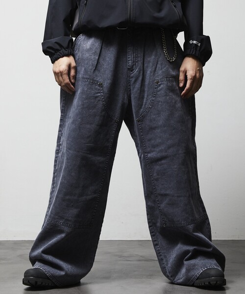 32S.W.U.N デニム黒　ダブルニー 21oz ダブルニー ストレートジーンズ | Bottoms,ヘビーオンス