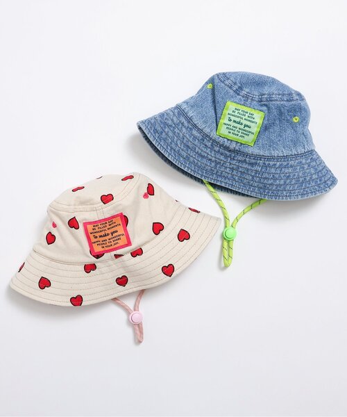 BREEZE（ブリーズ）の「【Bpop】総柄ベビーアウトドアハット（ハット・キッズ・アイボリー/ブルー・46/48）」の6枚目の写真