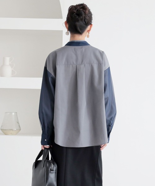 n'OrLABEL（ノアールレーベル）の「『チュールレイヤードブラウス』（シャツ/ブラウス・レディース・グレー/ライトグリーン/ネイビー・2/1）」の22枚目の写真