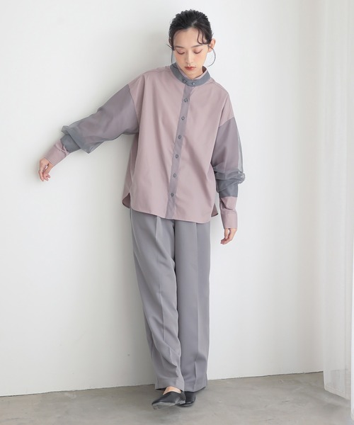 n'OrLABEL（ノアールレーベル）の「『チュールレイヤードブラウス』（シャツ/ブラウス・レディース・グレー/ライトグリーン/ネイビー・2/1）」の12枚目の写真