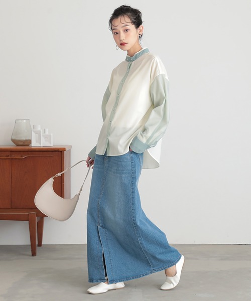 n'OrLABEL（ノアールレーベル）の「『チュールレイヤードブラウス』（シャツ/ブラウス・レディース・グレー/ライトグリーン/ネイビー・2/1）」の6枚目の写真