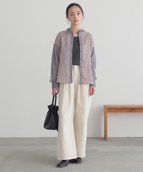 n'OrLABEL（ノアールレーベル）の「『チュールレイヤードブラウス』（シャツ/ブラウス・レディース・グレー/ライトグリーン/ネイビー・2/1）」の16枚目の写真