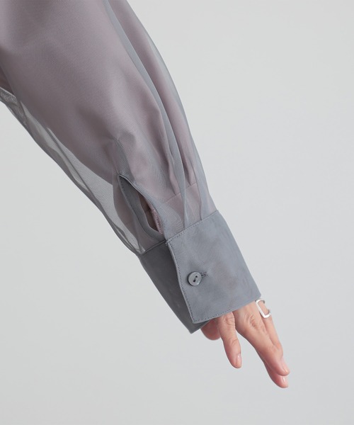 n'OrLABEL（ノアールレーベル）の「『チュールレイヤードブラウス』（シャツ/ブラウス・レディース・グレー/ライトグリーン/ネイビー・2/1）」の19枚目の写真