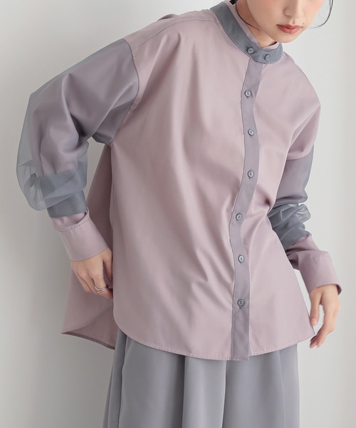 n'OrLABEL（ノアールレーベル）の「『チュールレイヤードブラウス』（シャツ/ブラウス・レディース・グレー/ライトグリーン/ネイビー・2/1）」の13枚目の写真