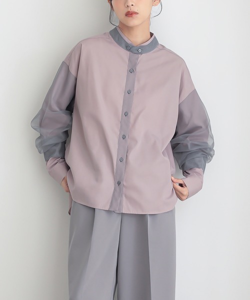 n'OrLABEL（ノアールレーベル）の「『チュールレイヤードブラウス』（シャツ/ブラウス・レディース・グレー/ライトグリーン/ネイビー・2/1）」の14枚目の写真