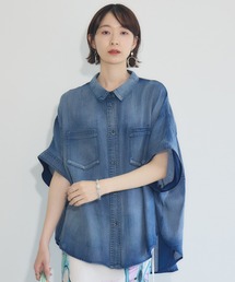 Paradise Picnic | Dignite Collier シアーデニムワイドシャツ(シャツ/ブラウス)