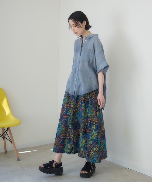 Paradise Picnic（パラダイスピクニック）の「Dignite Collier シアーデニムワイドシャツ（シャツ/ブラウス・レディース・ネイビー/ブルー・FREE）」の8枚目の写真