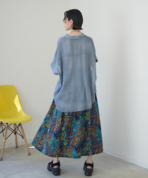 Paradise Picnic（パラダイスピクニック）の「Dignite Collier シアーデニムワイドシャツ（シャツ/ブラウス・レディース・ネイビー/ブルー・FREE）」の10枚目の写真