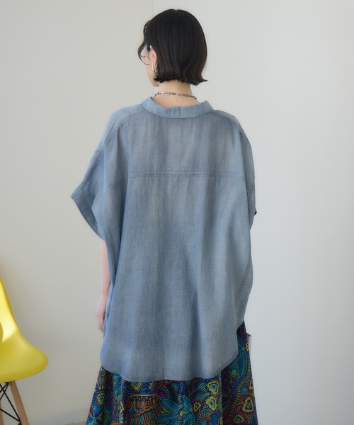 Paradise Picnic（パラダイスピクニック）の「Dignite Collier シアーデニムワイドシャツ（シャツ/ブラウス・レディース・ネイビー/ブルー・FREE）」の19枚目の写真