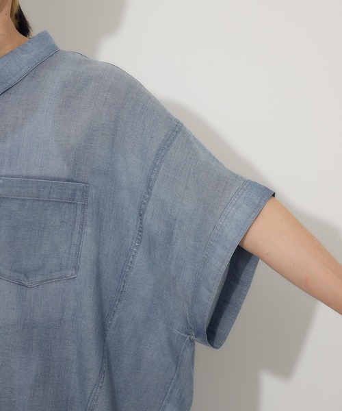 Paradise Picnic（パラダイスピクニック）の「Dignite Collier シアーデニムワイドシャツ（シャツ/ブラウス・レディース・ネイビー/ブルー・FREE）」の22枚目の写真