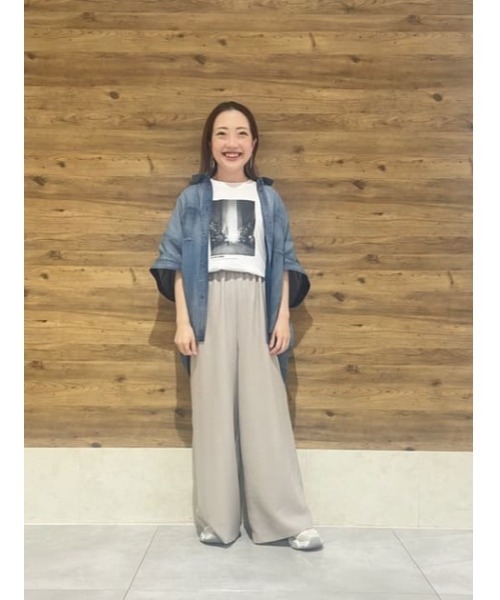 Paradise Picnic（パラダイスピクニック）の「Dignite Collier シアーデニムワイドシャツ（シャツ/ブラウス・レディース・ネイビー/ブルー・FREE）」の3枚目の写真