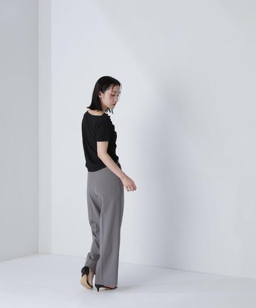 NATURAL BEAUTY BASIC(ナチュラルビューティーベーシック)の「◇ドレープデザイントップス(Tシャツ/カットソー・レディース・ブラウン/ブラック/オフホワイト・FREE)」の9枚目の写真