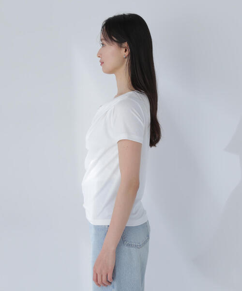 NATURAL BEAUTY BASIC（ナチュラルビューティーベーシック）の「◇ドレープデザイントップス（Tシャツ/カットソー・レディース・ブラウン/ブラック/オフホワイト・FREE）」の18枚目の写真