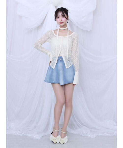 EATME(イートミー)の「アシンメトリープリーツミニデニムスカート(デニムスカート・レディース・ブラック/ライトブルー・SMALL/MEDIUM)」の22枚目の写真