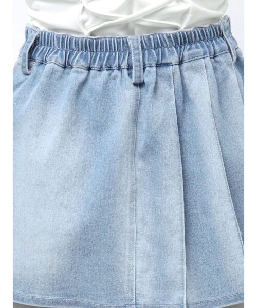 EATME（イートミー）の「アシンメトリープリーツミニデニムスカート（デニムスカート・レディース・ライトブルー/ブラック・SMALL/MEDIUM）」の13枚目の写真