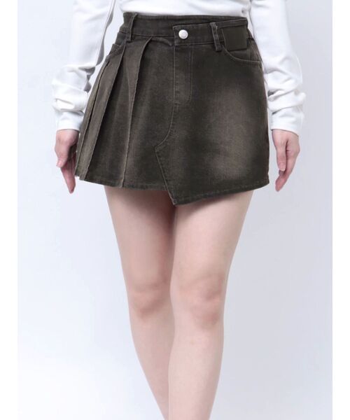 EATME（イートミー）の「アシンメトリープリーツミニデニムスカート（デニムスカート・レディース・ライトブルー/ブラック・SMALL/MEDIUM）」の20枚目の写真