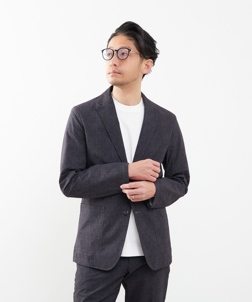 MEN'S MELROSE（メンズメルローズ）の「プリントテックサッカーイージージャケット(セットアップ可)（テーラードジャケット・メンズ・チャコールグレー/ライトグレー/ベージュ/ネイビー・3/4/5）」の13枚目の写真